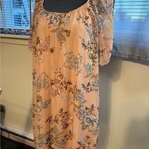 Floral Peach Dress LT XL no tag